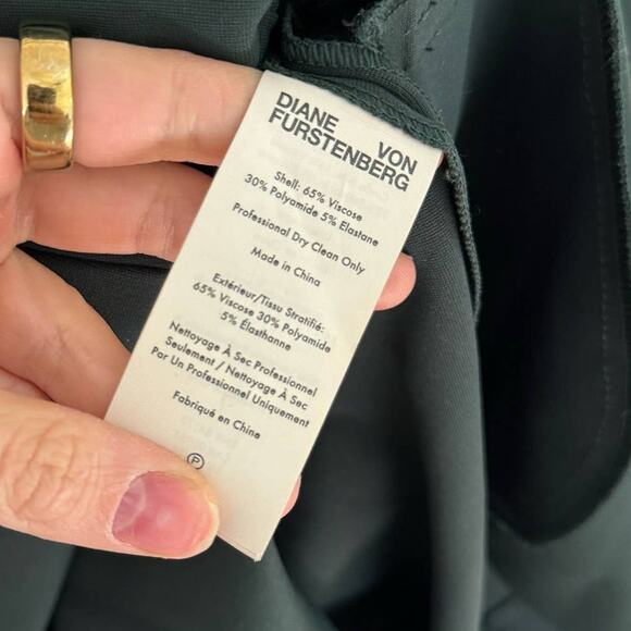 DIANE VON FURSTENBERG Green Capreena Hunter Long Sleeve Mini Dress Size 00 - Picture 6 of 8